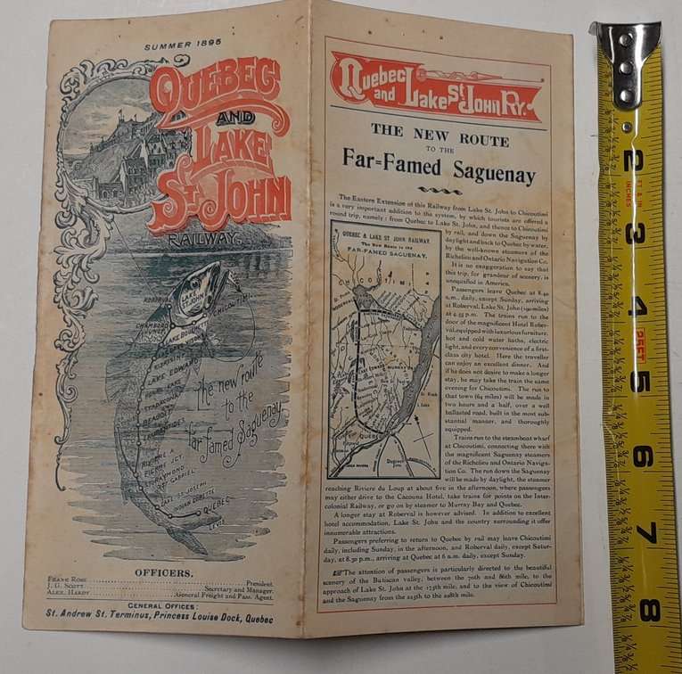 Quebec & Lake St John Railway Timetable 1895