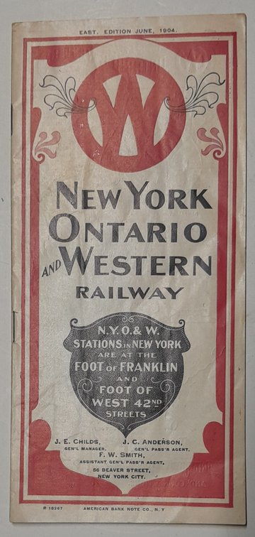 New York Ontario & Western Railway Timetable 1904