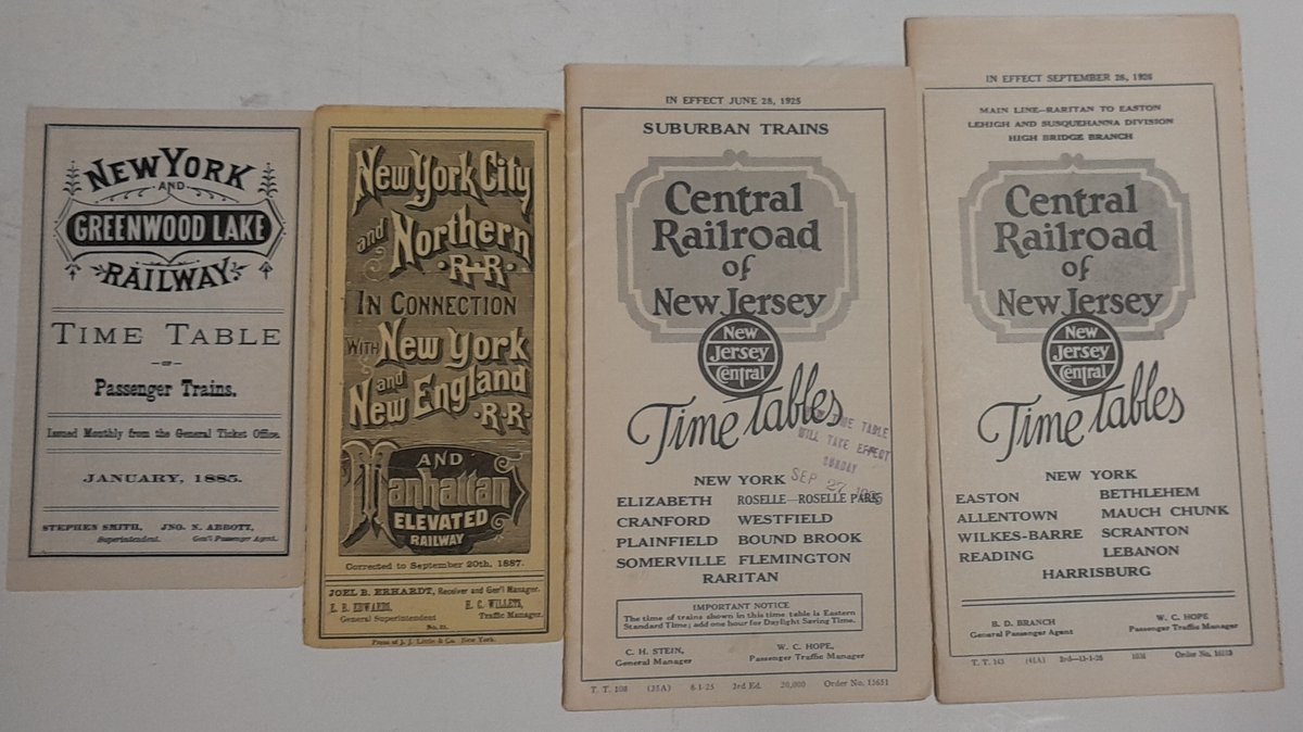 4 New York City Area Timetables: NY&GL, NYC&N, CNJ
