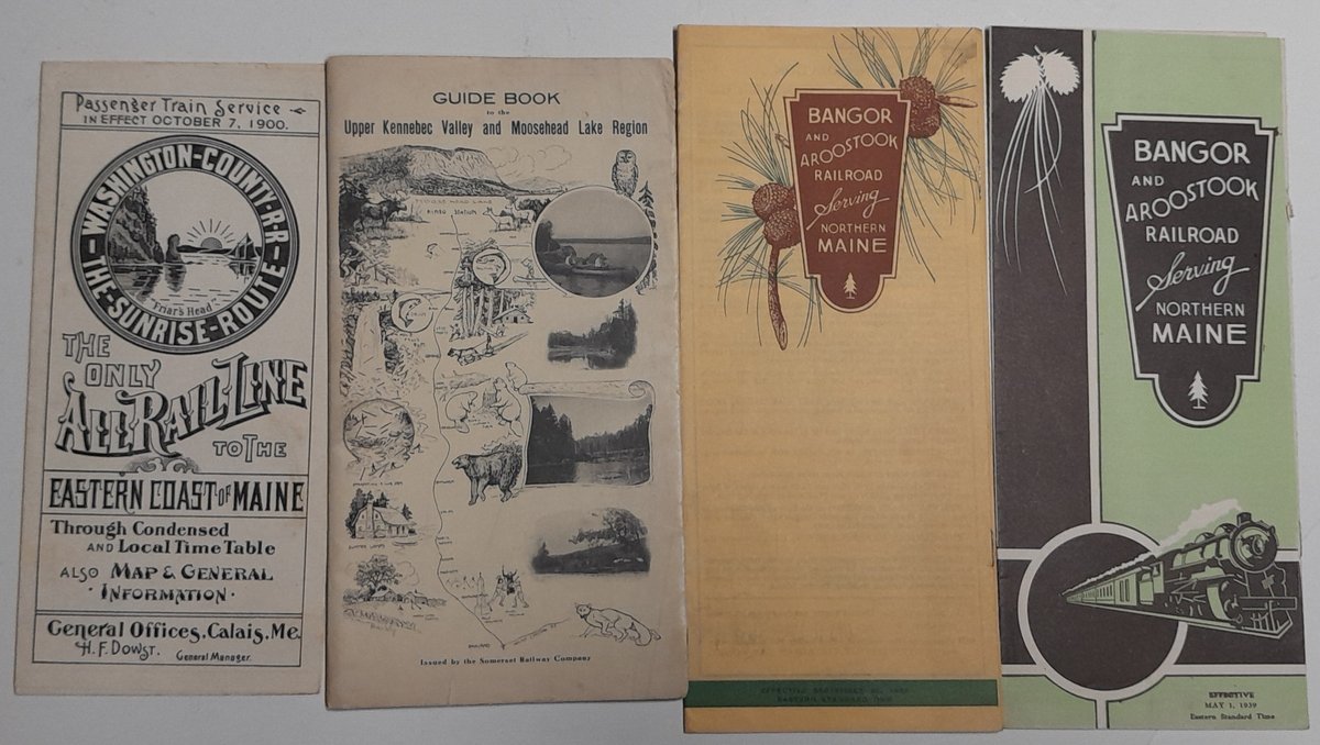 4 Railroad Timetables from Maine: BAR, WC, Somerset