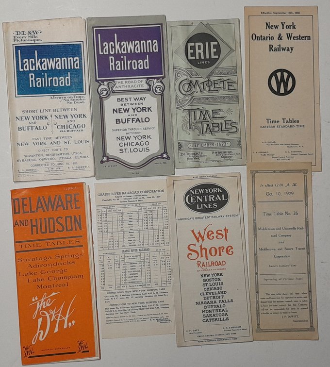 8 Railroad Timetables: New York / Pennsylvania