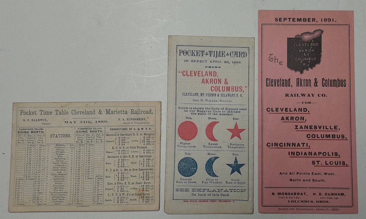 3 Cleveland Railroad Timetables 1880-1891