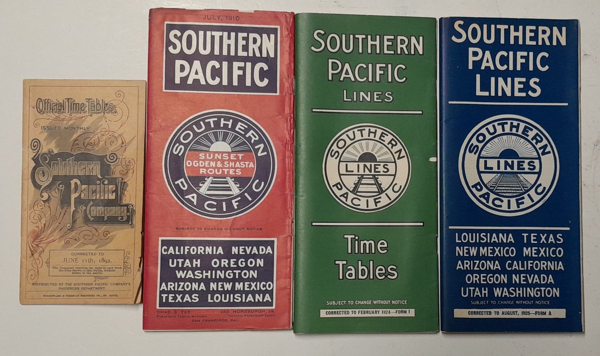 4 Southern Pacific Railroad Timetables 1892 + 3 1920s
