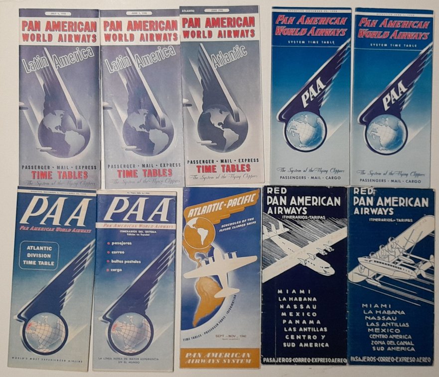 10 PanAm Airways Timetable 1933-1955