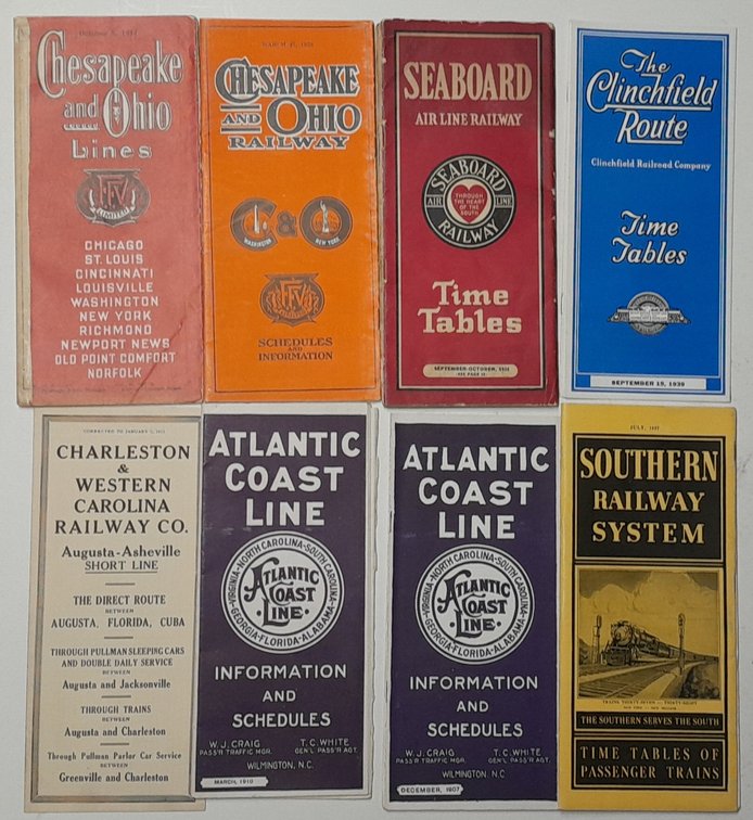 8 Timetables from the South: Clinch, Sou, Sbd, C&O