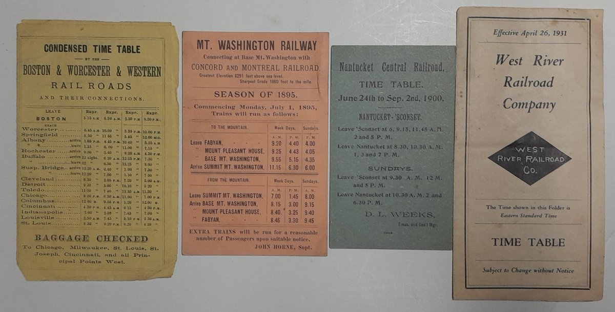 4 New England Railroad Timetables