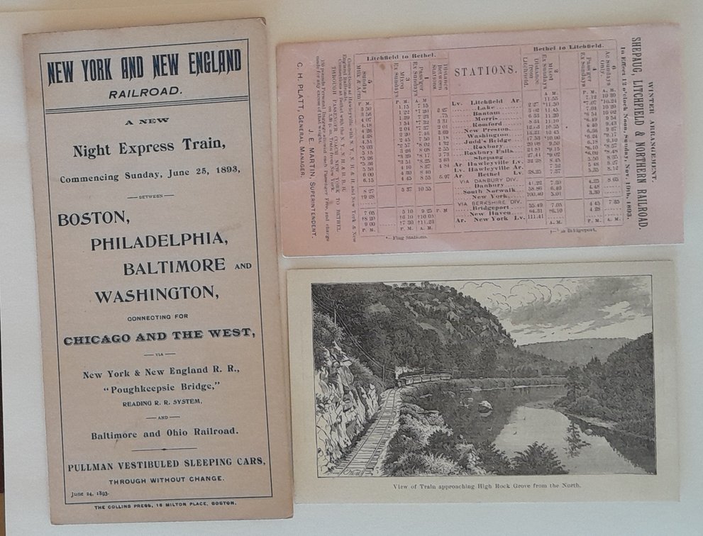 3 Connecticut Railroad Timetables: SL&N, Naug. NY&NE