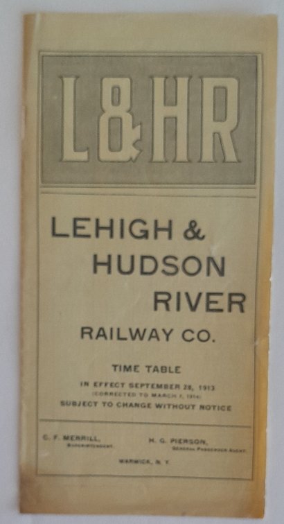 Lehigh & Hudson River Railway Timetable March 1, 1914