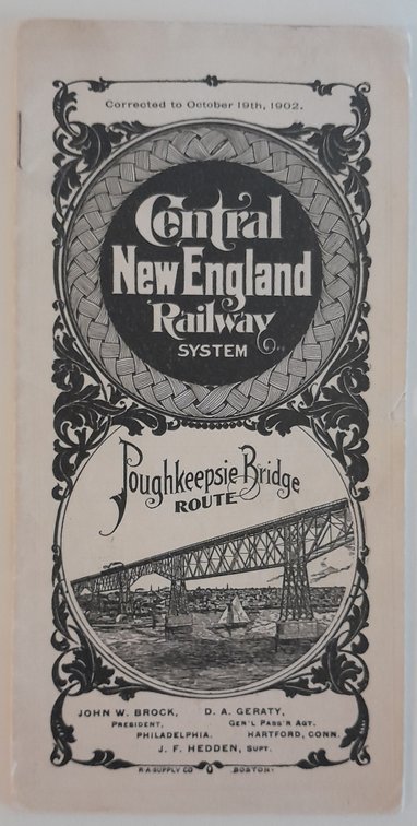 Central New England Railway Timetable - Oct. 19, 1902