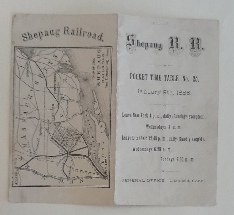 Shepaug Railroad Timetable 1886