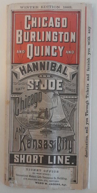 Chicago Burlington & Quincy Railroad Timetable 1883