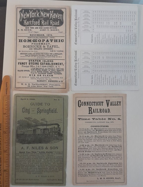 4 Southern New England Small Format Timetables