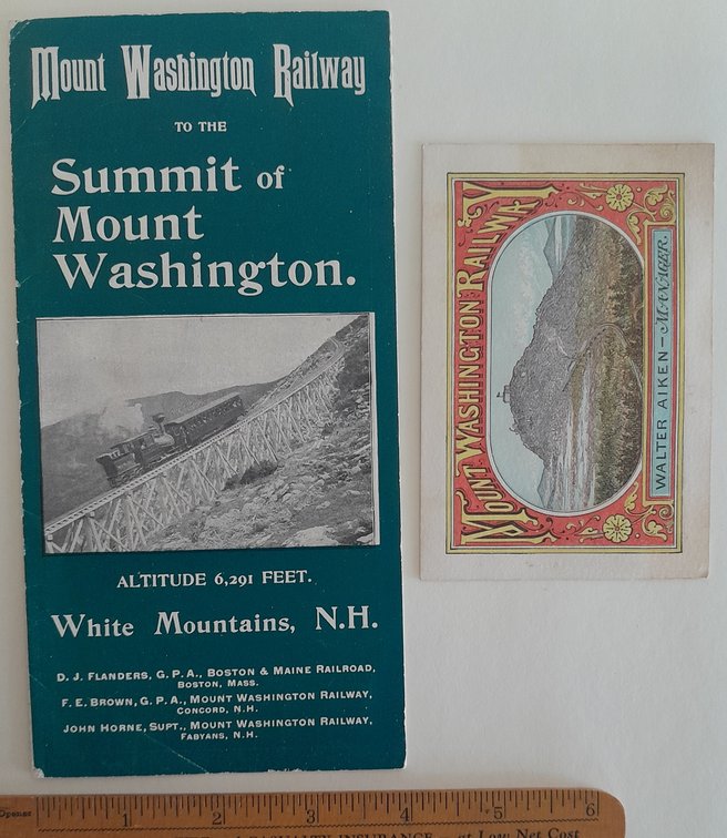 2 Mount Washington Cog Railway Timetables 1881, 1909?