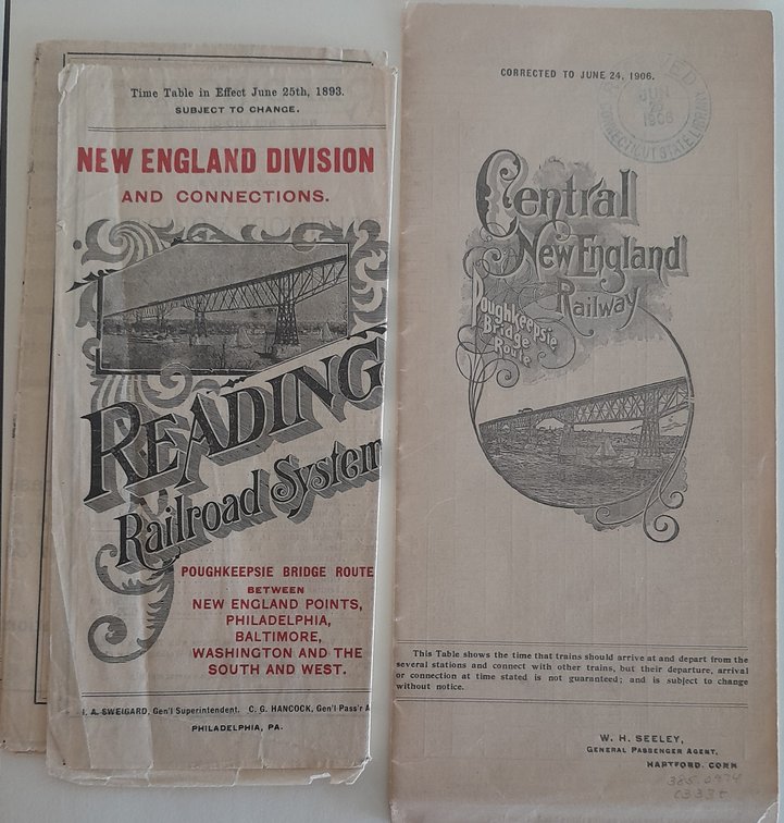 2 Central New England related Timetables 1893, 1906