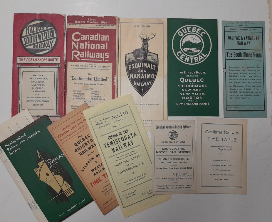 12 Canadian Railway Timetables mostly eastern
