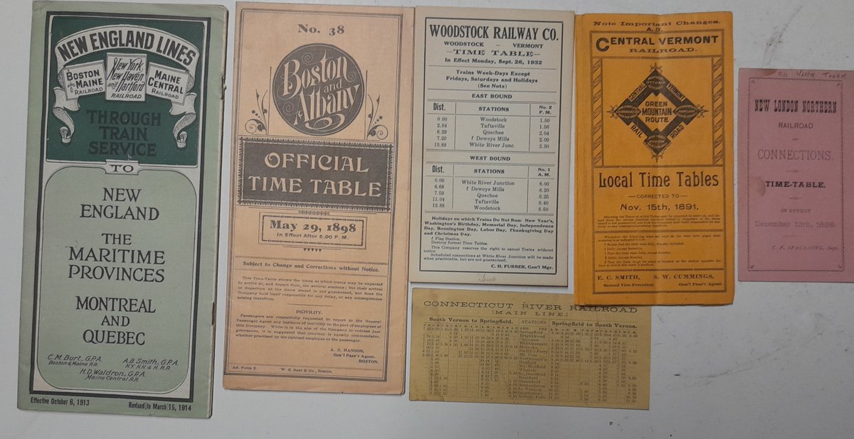 6 New England Railroad Timetables