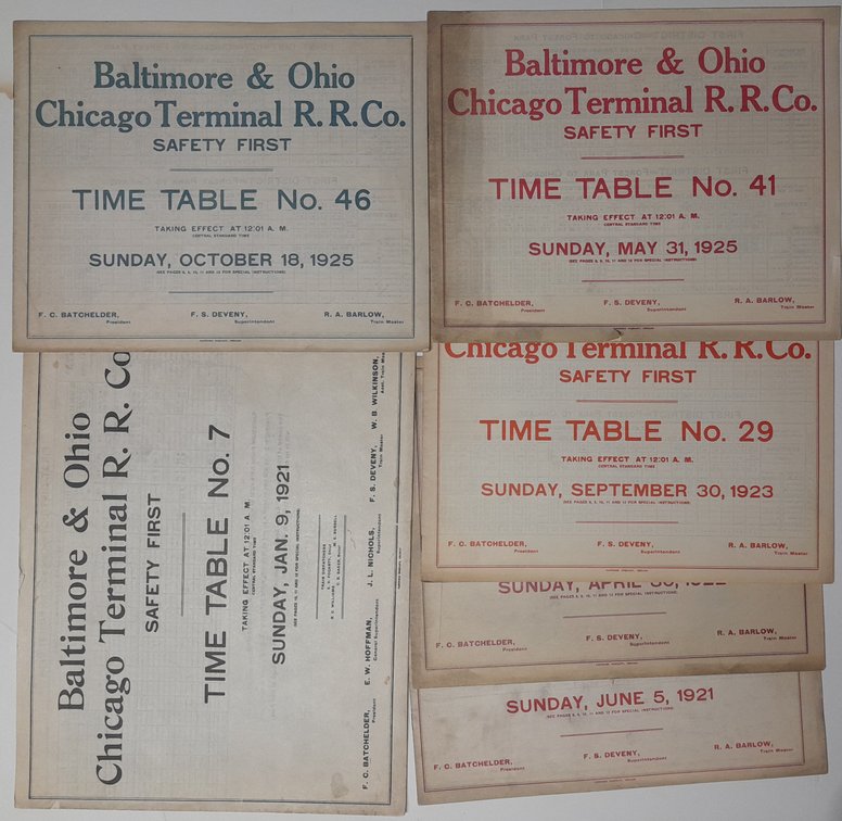 Baltimore & Ohio Chicago Terminal Employee Timetables (6)