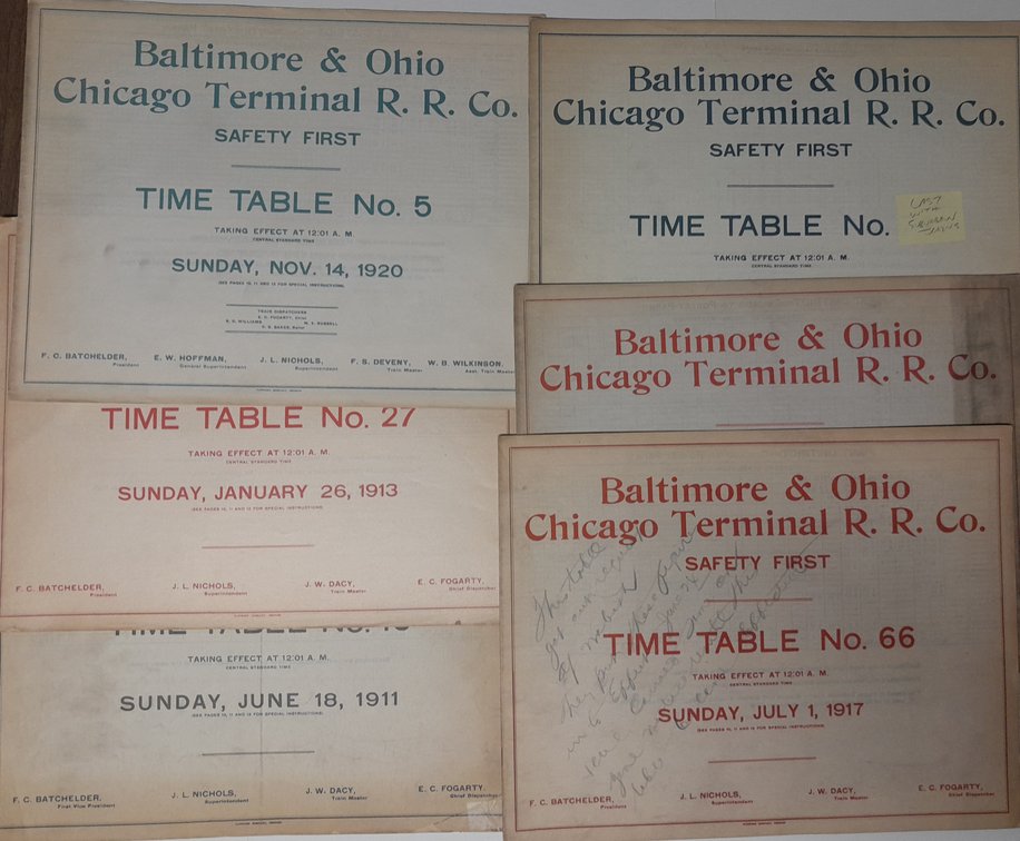 Baltimore & Ohio Chicago Terminal Employee Timetables (6)