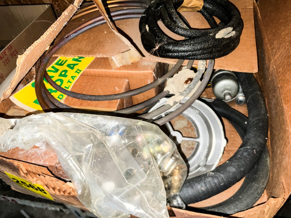 5 Boxes & Contents - Tire Chains, Hand Tools, Misc.