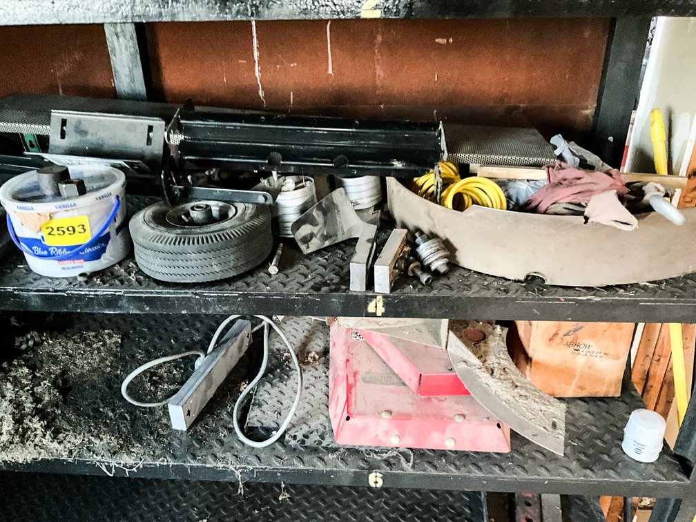 Contents Of Shelf - Mower Parts & Etc.