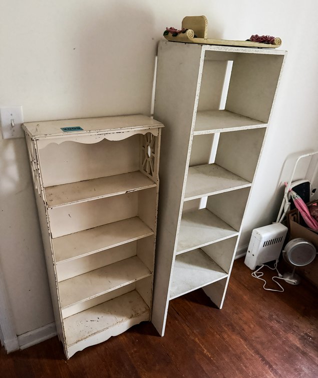 2 White Book Shelves 20.5"X7.5"X48"