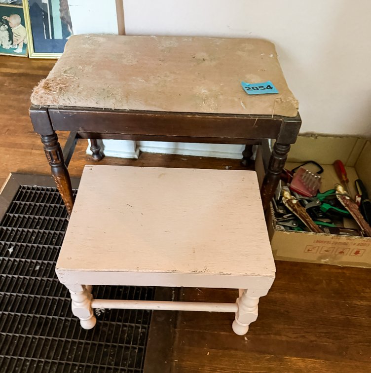 1 Pink Stool & 1 Bench Type Stool 