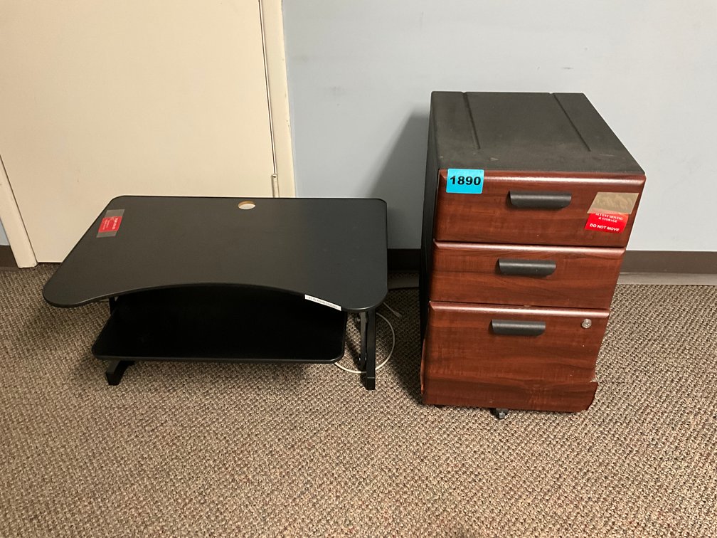 File Cabinet & Elevating Desk Stand