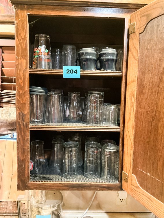 Asst. Drinking Glasses & Mugs (2 Cabinets)
