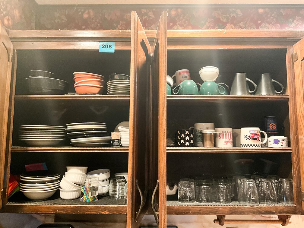 Asst. Bowls, Plates, & Cups (2 Cabinets)