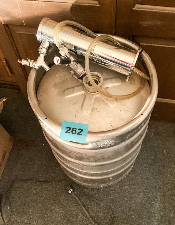 2 Anheuser Busch Kegs & Tarp