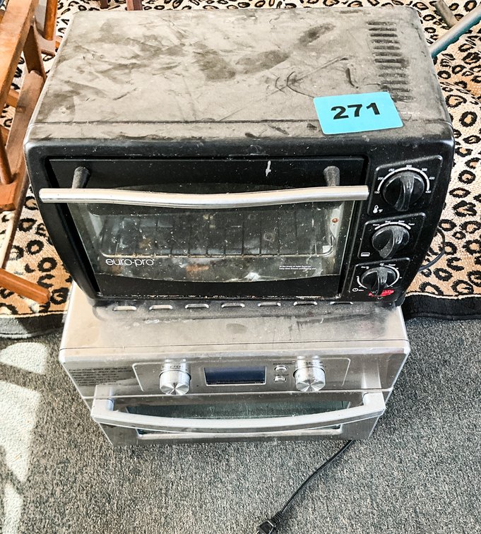 2 Toaster Ovens - 1 Euro-Pro & 1 Stainless
