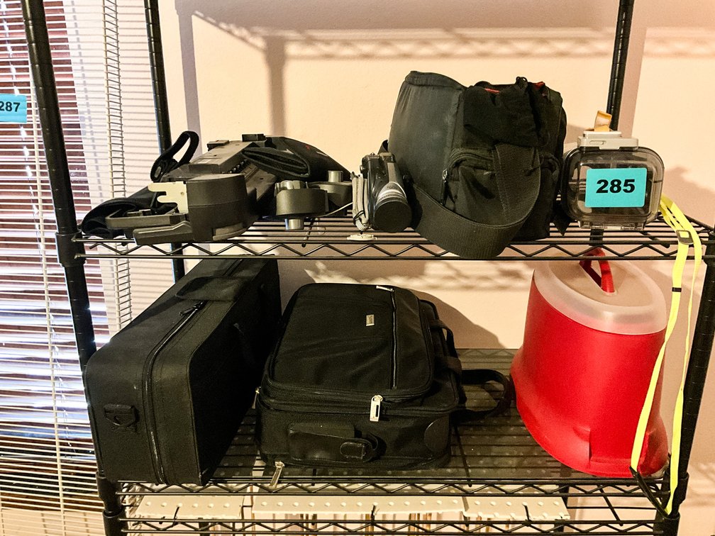Contents Of Rack Camera Bags - Sony Handy Cam Etc