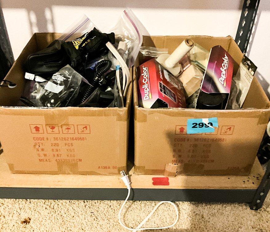 2 Boxes Misc. Hardware Paint Elec. Cords