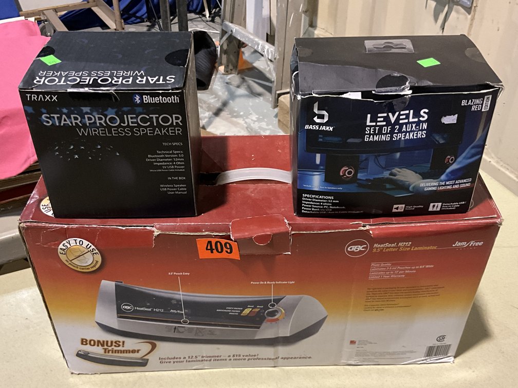 Bluetooth Star Projector, 2 Aux IN Gaming Speakers, Heat Seal 9.5 Letter Size Laminator