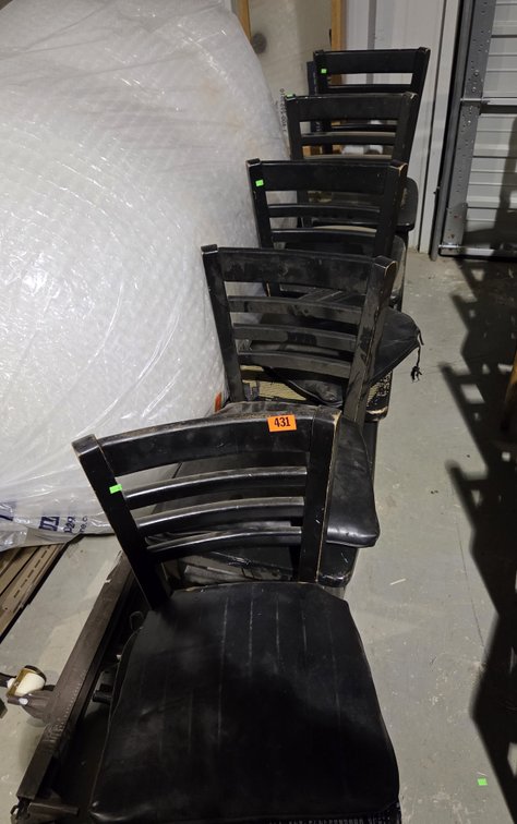 5 Black Wooden Chairs