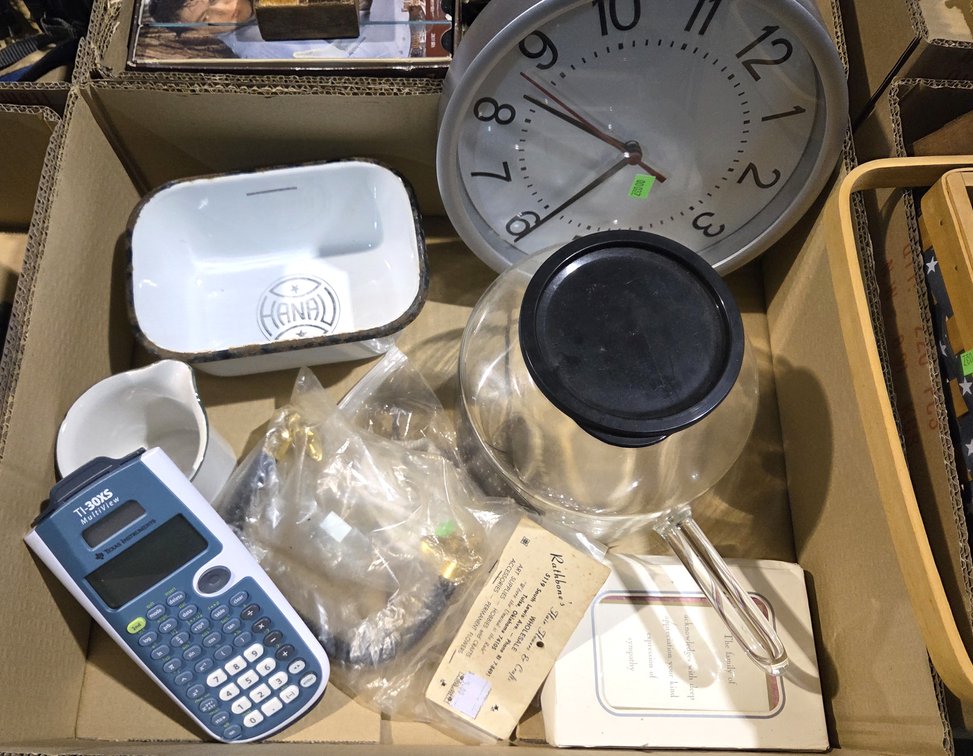 Desk Top Clock, Authentic Catamount 2 Qt Corn Popper, Hanal Vintage Metal Bowl, & More!