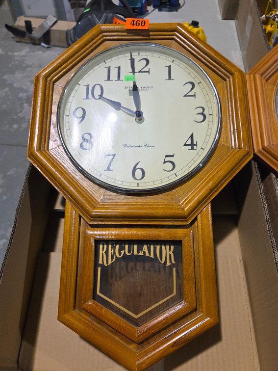 Sterling & Noble Clock Comp Westminster Chime Clock W/ Wooden Enclosure