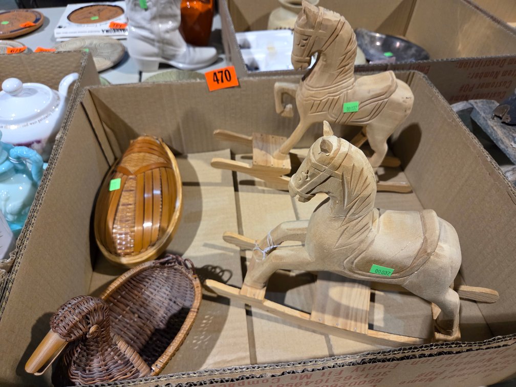 2 Wooden Carved Rocking Horses