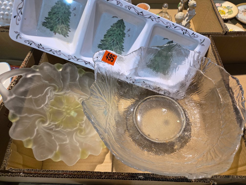 Glass Salad Bowl Frosted Glass Serving Tray