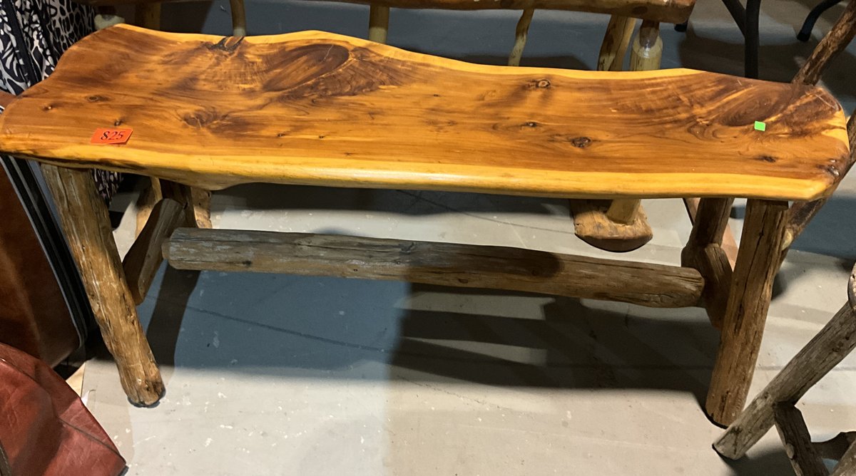 Custom Handmade Cedar Live Edge Bench