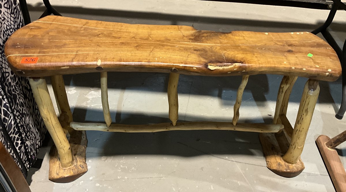 Custom Handmade Mesquite Live Edge Bench