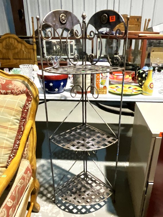 3-Tier Metal Corner Shelf