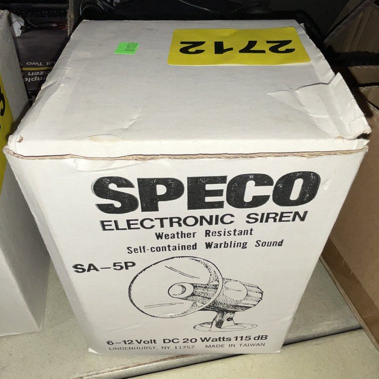 SPECO Electric Siren G-12 Volts DC 20 Watts 115 DB