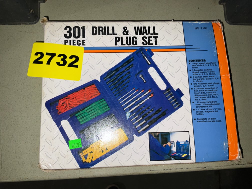 301 Piece Drill And Wall Plug Set
