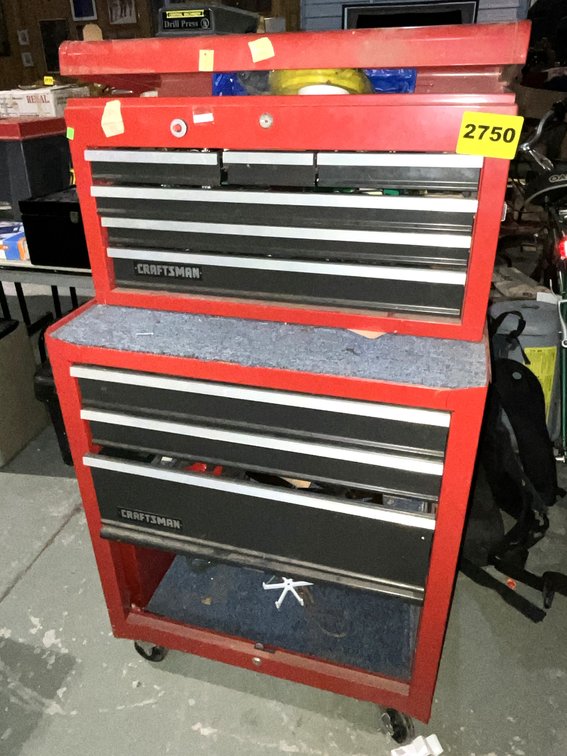 10 Drawer Craftsman 2 Piece Roll Around Tool Box And Contents