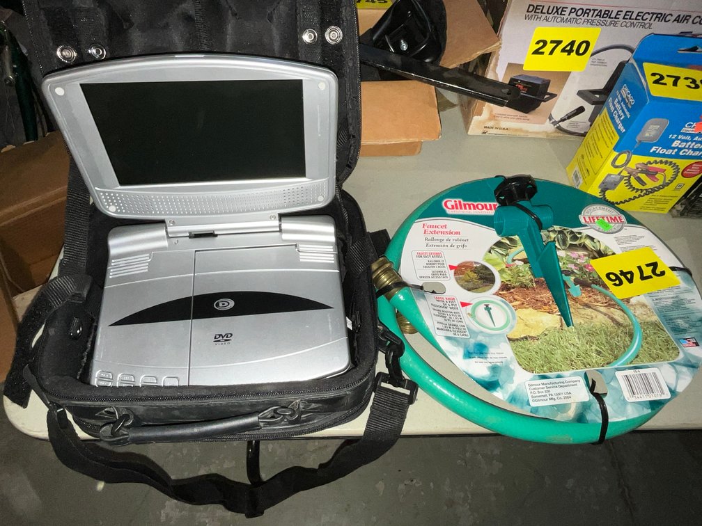 Gilmour Garding Innovation Faucet Extension, & 1 Portable DVD Player