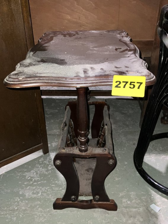 Wooden Side Table With Magazine Rack