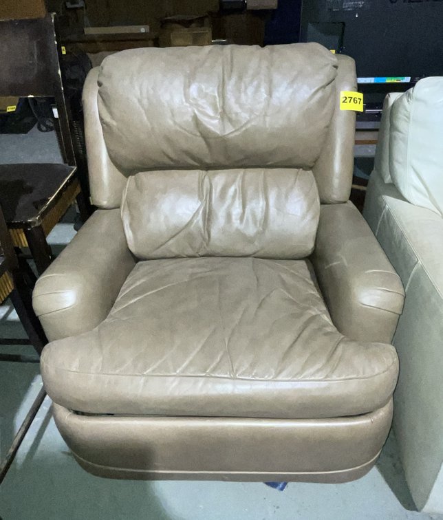 Tan Leather Chair (Does Not Recline)