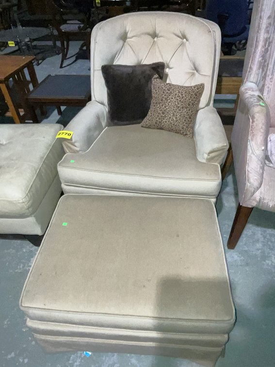 Tan Chair & Ottoman