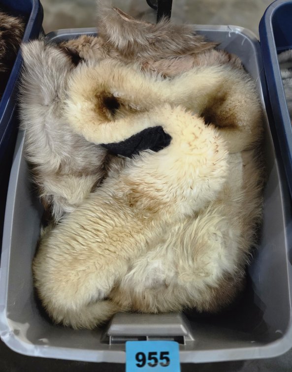 Tote With Assorted Fur Wraps and Stoles